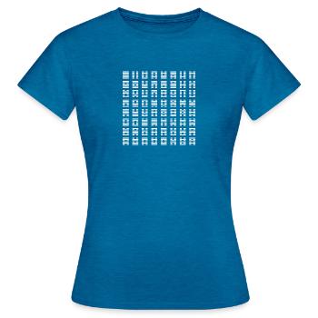 64 Hexagrams I Ching oracle Symbols of wisdom - Women's T-Shirt - antique blue sapphire heather - Front - AI Model Female 172 dark (172cm)