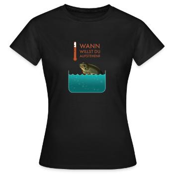 Frosch im heißen Wasser - Frauen T-Shirt - Schwarz - Vorne - AI Model Female 172 dark (172cm)