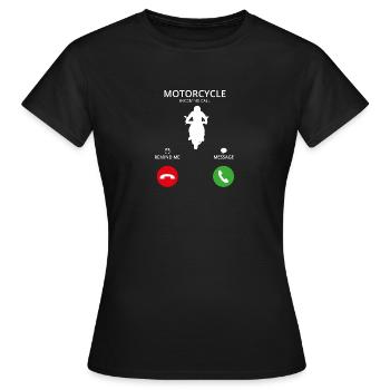 Call Mobile Call biker sport motorcycle - Women's T-Shirt - black - Front - AI Model Female 172 dark (172cm)