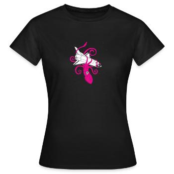 Squid vs Space Shuttle - Frauen T-Shirt - Schwarz - Vorne - AI Model Female 172 dark (172cm)