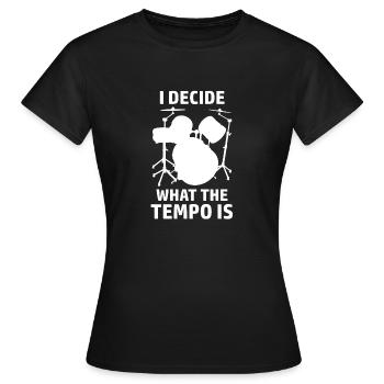 Batteur Tempo Batteur Disant Batterie - T-shirt Femme - noir - Devant - AI Model Female 172 dark (172cm)