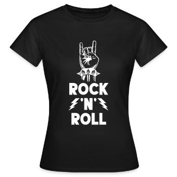 Rock N Roll Sign - Women's T-Shirt - black - Front - AI Model Female 172 dark (172cm)