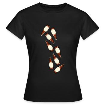 Bouteille de bière Bière - T-shirt Femme - noir - Devant - AI Model Female 172 dark (172cm)