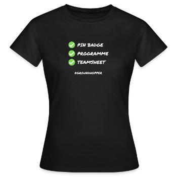 Non League Football Checklist for Groundhoppers - Women's T-Shirt - black - Front - AI Model Female 172 dark (172cm)