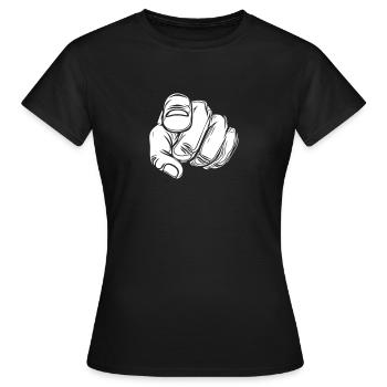 Zeigefinger mit Vector Hand - Frauen T-Shirt - Schwarz - Vorne - AI Model Female 172 dark (172cm)