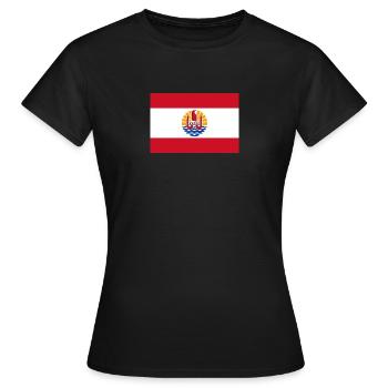 Nationalflagge von Französisch-Polynesien - Frauen T-Shirt - Schwarz - Vorne - AI Model Female 172 dark (172cm)