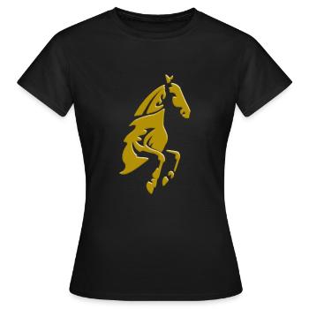 Cheval comme cadeau pour les amoureux du cheval - T-shirt Femme - noir - Devant - AI Model Female 172 dark (172cm)
