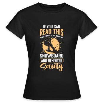 Snowboard Sport Vacances d’hiver - T-shirt Femme - noir - Devant - AI Model Female 172 dark (172cm)