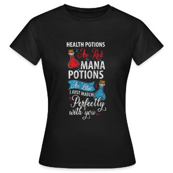 Sagesse des signes d’alchimie - T-shirt Femme - noir - Devant - AI Model Female 172 dark (172cm)