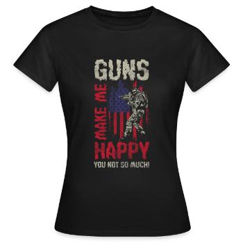 Fusil d’assaut à coups de feu - T-shirt Femme - noir - Devant - AI Model Female 172 dark (172cm)