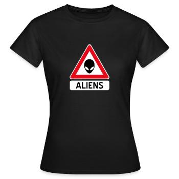 aliens - Frauen T-Shirt - Schwarz - Vorne - AI Model Female 172 dark (172cm)