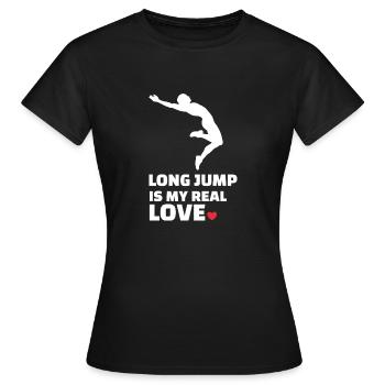 Ich Liebe Weitsprung - Frauen T-Shirt - Schwarz - Vorne - AI Model Female 172 dark (172cm)