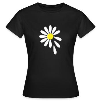 Marguerite - il m’aime, il ne m’aime pas - T-shirt Femme - noir - Devant - AI Model Female 172 dark (172cm)