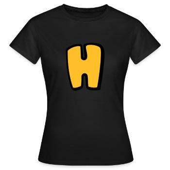 Alphabet H - T-shirt Femme - noir - Devant - AI Model Female 172 dark (172cm)