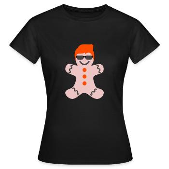 Gingembre, roux, noël, drôle - T-shirt Femme - noir - Devant - AI Model Female 172 dark (172cm)
