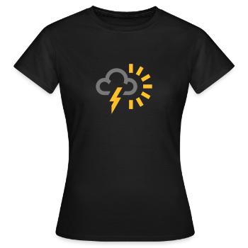 symbole météorologique coup de tonnerre éclair gris nuage soleil - T-shirt Femme - noir - Devant - AI Model Female 172 dark (172cm)