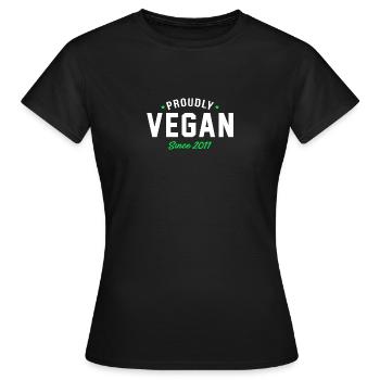 fierté végétalien depuis 2011 végétalien fier - T-shirt Femme - noir - Devant - AI Model Female 172 dark (172cm)