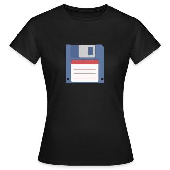 Disquette 3 5 pouces avant de la disquette - T-shirt Femme - noir - Devant - AI Model Female 172 dark (172cm)