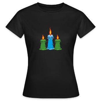 candles - Women's T-Shirt - black - Front - AI Model Female 172 dark (172cm)