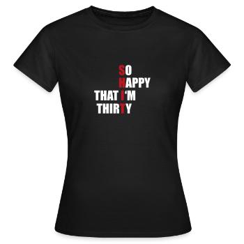30 - Women's T-Shirt - black - Front - AI Model Female 172 dark (172cm)