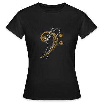 Bass clef bass clef, bass guitar distre - Women's T-Shirt - black - Front - AI Model Female 172 dark (172cm)