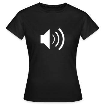 Icône d'ordinateur PC haut-parleur - T-shirt Femme - noir - Devant - AI Model Female 172 dark (172cm)