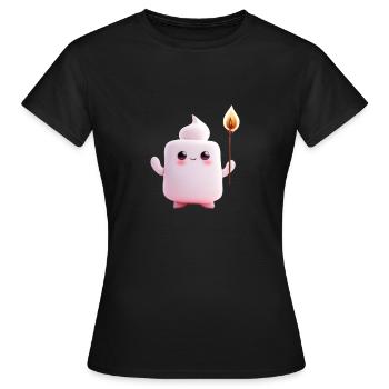 Marshmallow - Frauen T-Shirt - Schwarz - Vorne - AI Model Female 172 dark (172cm)
