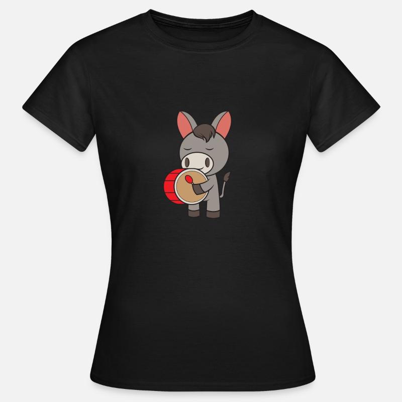 Donkey with drum - Women's T-Shirt - black