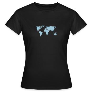 world chart - Women's T-Shirt - black - Front - AI Model Female 172 dark (172cm)