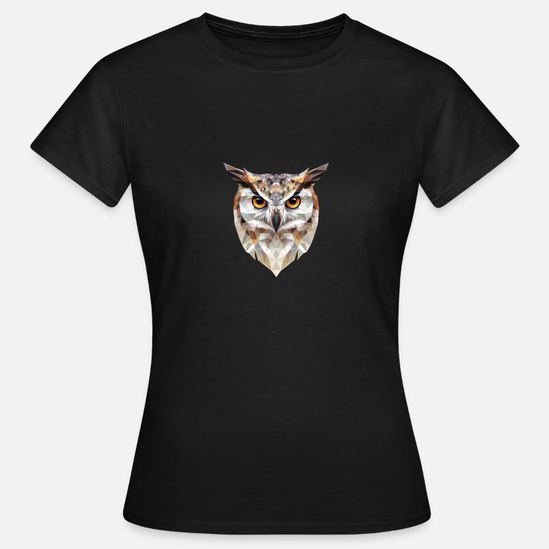 Low Poly Eule – modernes Design für Schlaue - Dame-T-shirt - sort
