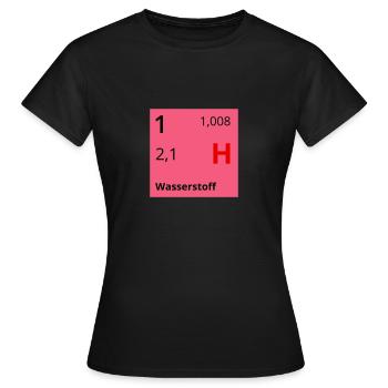 Wasserstoff - Frauen T-Shirt - Schwarz - Vorne - AI Model Female 172 dark (172cm)