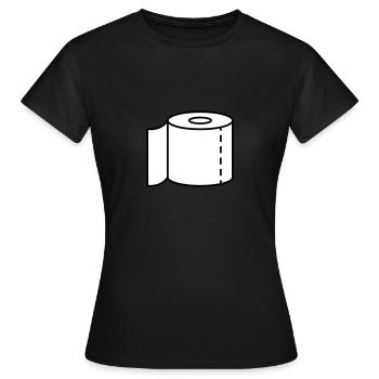 Papier hygiénique pour les urgences - T-shirt Femme - noir - Devant - AI Model Female 172 dark (172cm)