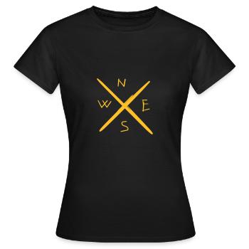 Compass, Kompass, Outdoor, Nature, Wildlife - T-shirt Femme - noir - Devant - AI Model Female 172 dark (172cm)