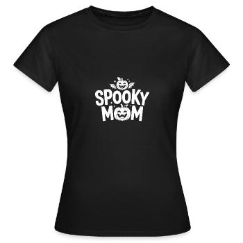 Spooky Mom Mom's Halloween Shirt Laughing Pumpkin - Women's T-Shirt - black - Front - AI Model Female 172 dark (172cm)