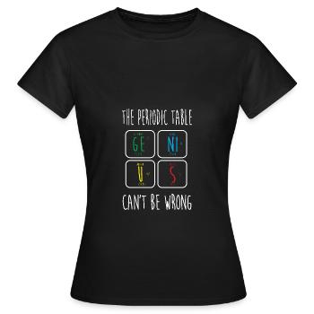 Tableau périodique - T-shirt Femme - noir - Devant - AI Model Female 172 dark (172cm)