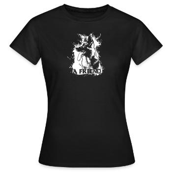 A dog is a Friend | White Logo - Frauen T-Shirt - Schwarz - Vorne - AI Model Female 172 dark (172cm)