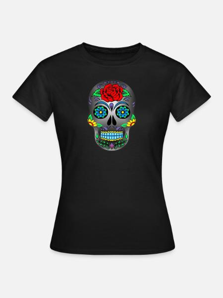 Masque de mort mexicain - T-shirt Femme - noir