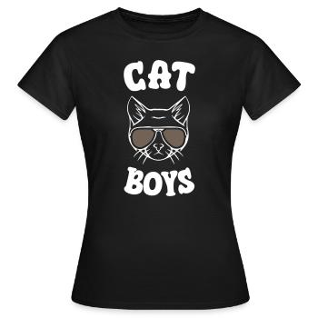 Chats garçons - T-shirt Femme - noir - Devant - AI Model Female 172 dark (172cm)