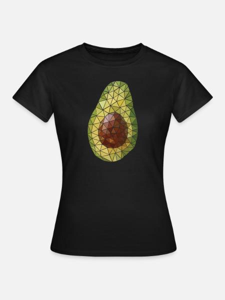 Avocado (Polygon Style) - Frauen T-Shirt - Schwarz