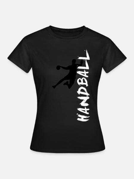 Handball - seitlich - Frauen T-Shirt - Schwarz