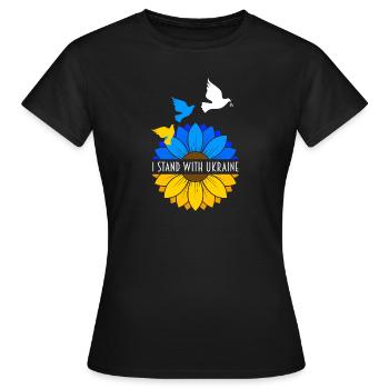 Ukraine - Frauen T-Shirt - Schwarz - Vorne - AI Model Female 172 dark (172cm)