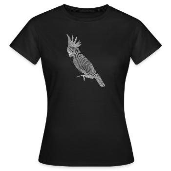 Croquis d’oiseau cacatoès - T-shirt Femme - noir - Devant - AI Model Female 172 dark (172cm)