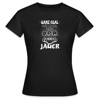 Kinder T-Shirt - Mein cooler Opa ist Jäger - Frauen T-Shirt - Schwarz - Vorne - AI Model Female 172 dark (172cm)