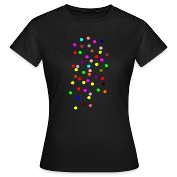 Bunte Konfettimuster Für Festliche Anlässe - Frauen T-Shirt - Schwarz - Vorne - AI Model Female 172 dark (172cm)