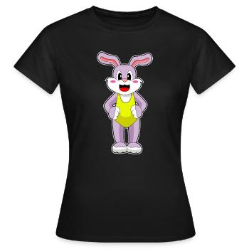 Hase Schwimmen Badeanzug Sommer - Frauen T-Shirt - Schwarz - Vorne - AI Model Female 172 dark (172cm)
