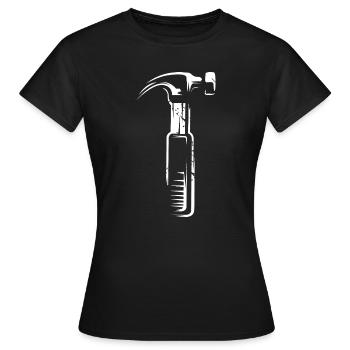 Hammer mit Scratch Effekt - Werkzeuge Handwerker - Frauen T-Shirt - Schwarz - Vorne - AI Model Female 172 dark (172cm)
