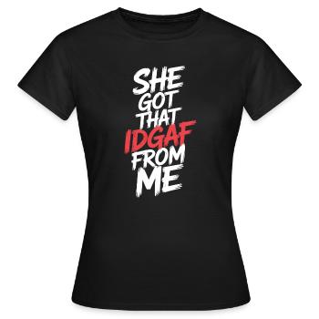 Elle a obtenu cet IDGAF de MOI - T-shirt Femme - noir - Devant - AI Model Female 172 dark (172cm)
