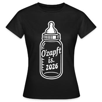 Baby Bottle Breastfeeding Drink O'zapft is 2026 - Women's T-Shirt - black - Front - AI Model Female 172 dark (172cm)