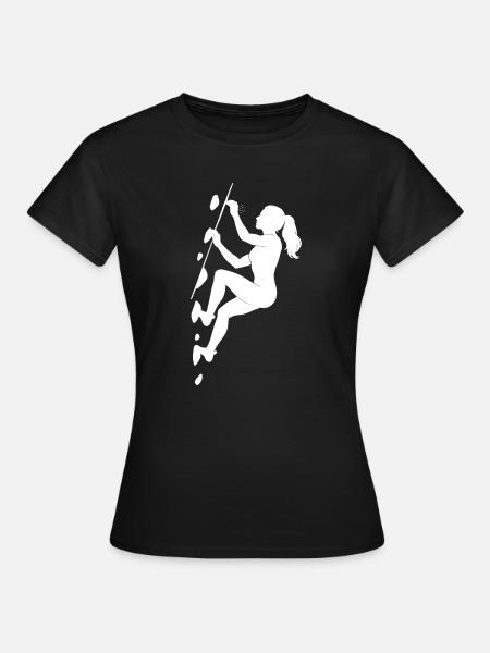 Boulder Silhouette – Ästhetik & Chalk Fokus - Frauen T-Shirt - Schwarz