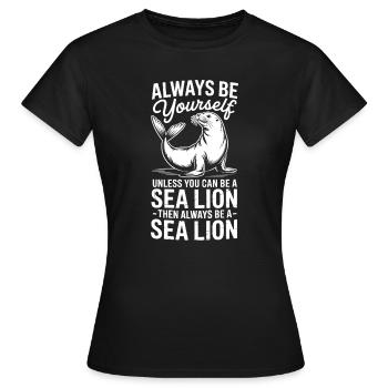 Paroles du Lion de Mer Cadeau drôle du Lion de mer - T-shirt Femme - noir - Devant - AI Model Female 172 dark (172cm)